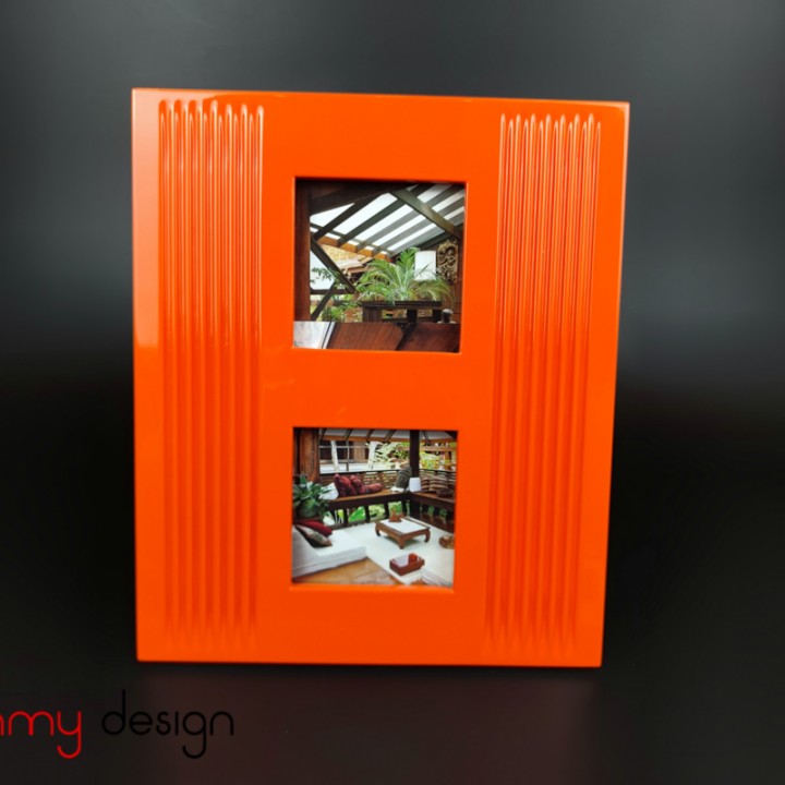 Orange lacquer frame with 2 squares 31*26cm